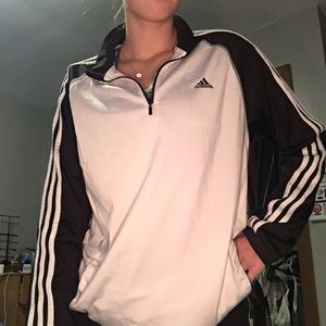 Adidas Black & White Athletic Quarter Zip